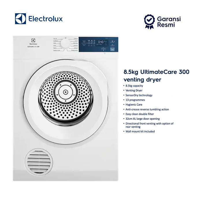 Electrolux UltimateCare 300 Venting Dryer  8.5 KG - EDV854J3WB